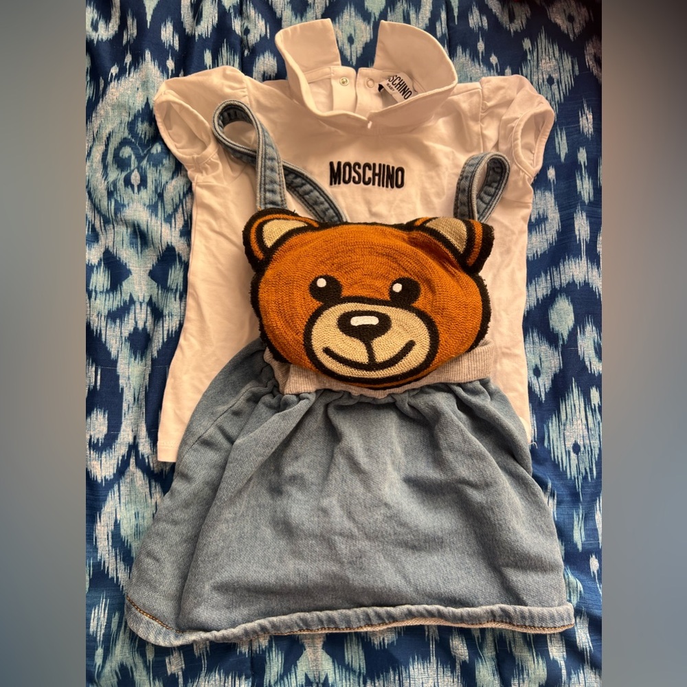Authentic Moschino dress and shirt outfit. Size 18-24 months